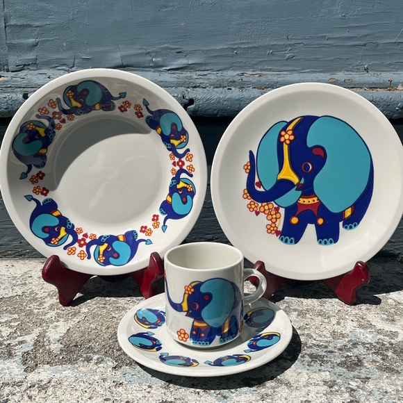 Villeroy & Boch Elephant Children’s 4-Piece Set Plate Bowl Cup Saucer – Luxe - Picture 1 of 8